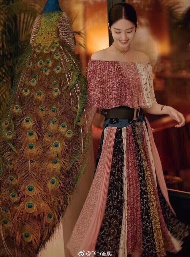 Dior jadior heart rhinestone clavicle chain