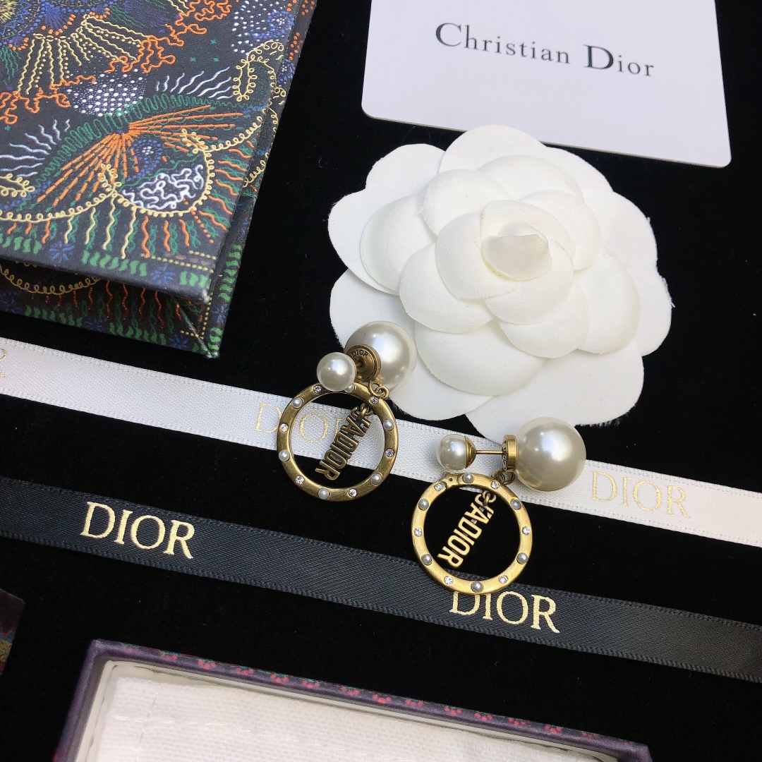 Dior Circle CD Stud Earrings