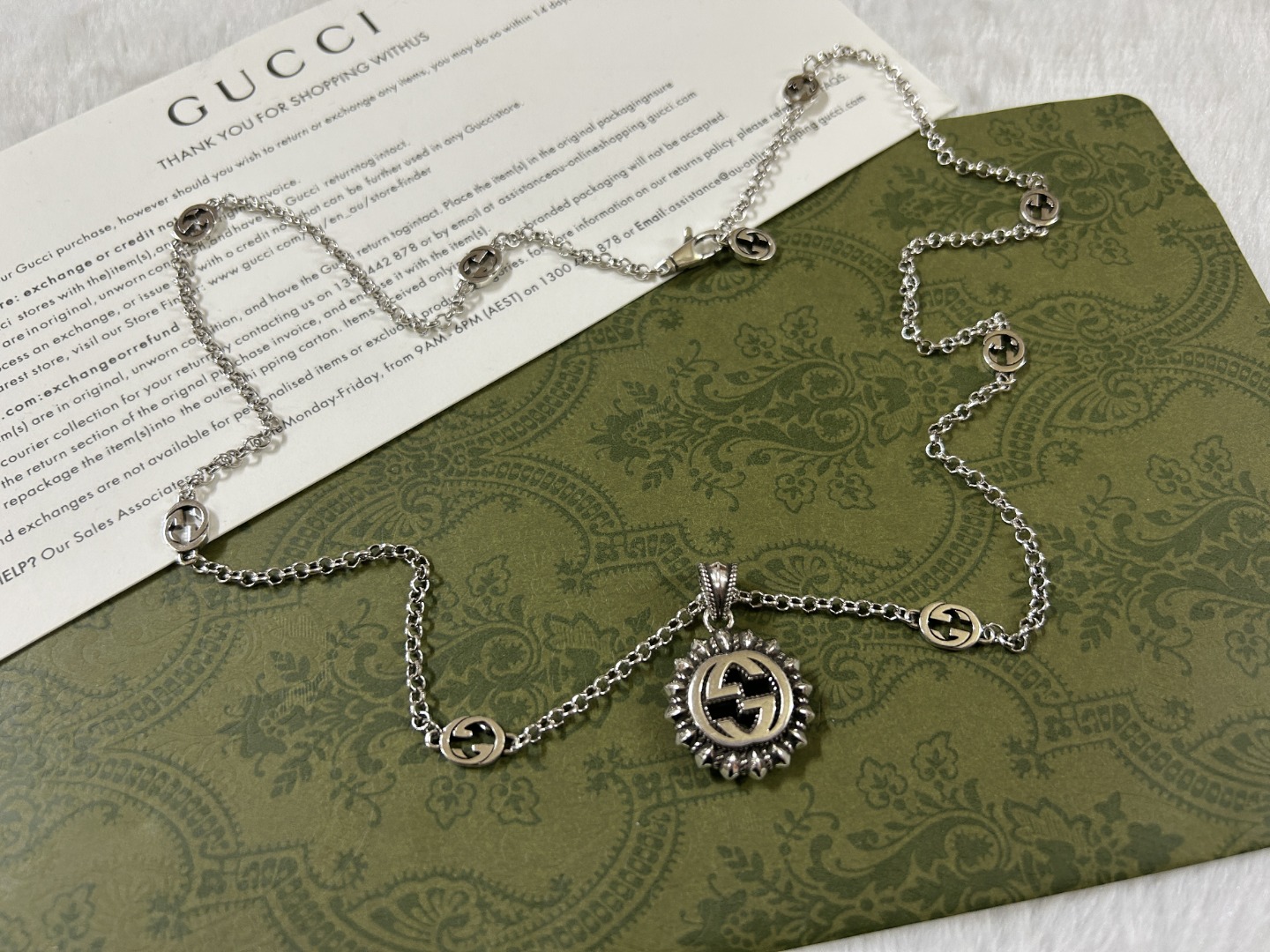 𝐆𝐮𝐜𝐜𝐢 Double G Sunflower Necklace