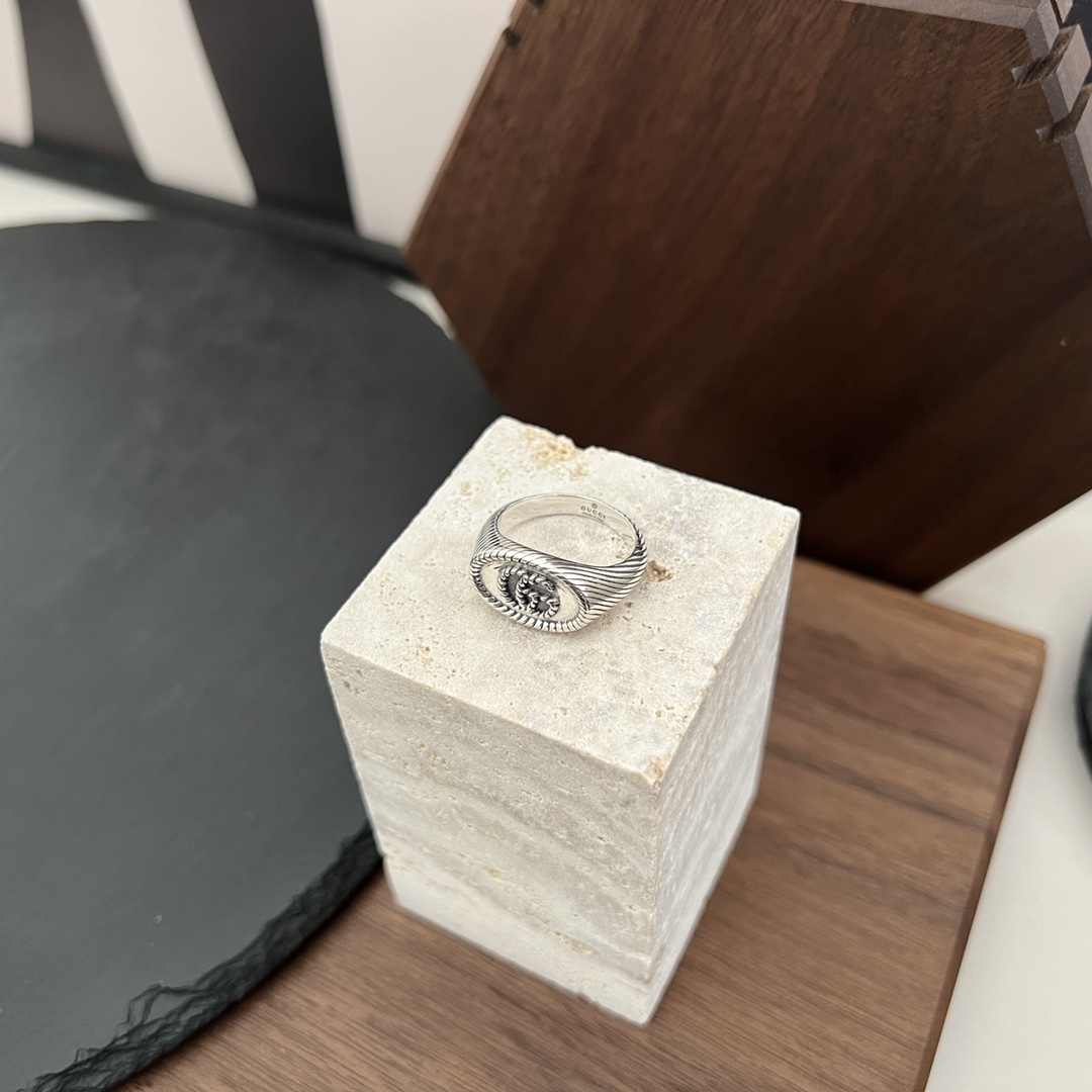 𝐆𝐮𝐜𝐜𝐢 925 Sterling Silver Double G Ring