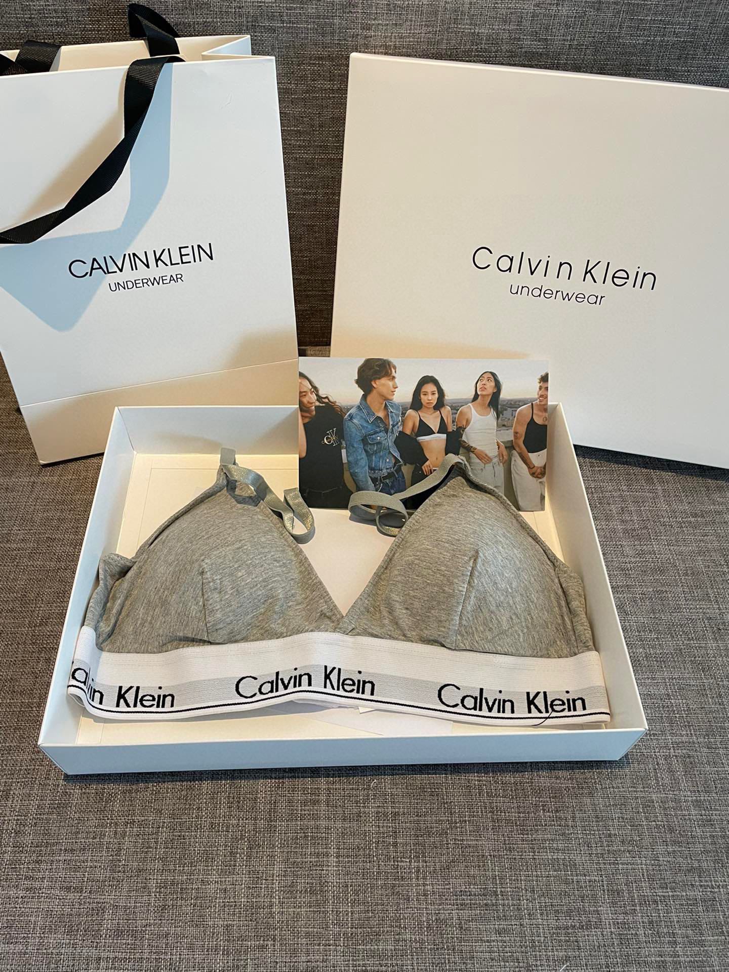 Ck Underwear Women Steelless Triangle Cup with Bra Pads Sexy Sports Bra Low Waist Ck Briefs Swimwear