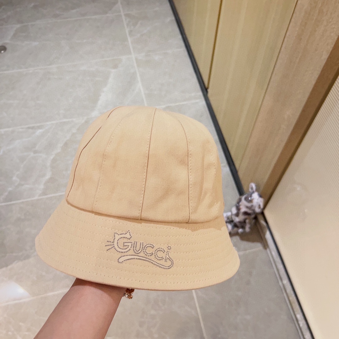 [Gucci Gucci] 2023 new dome playful bucket hat fisherman hat