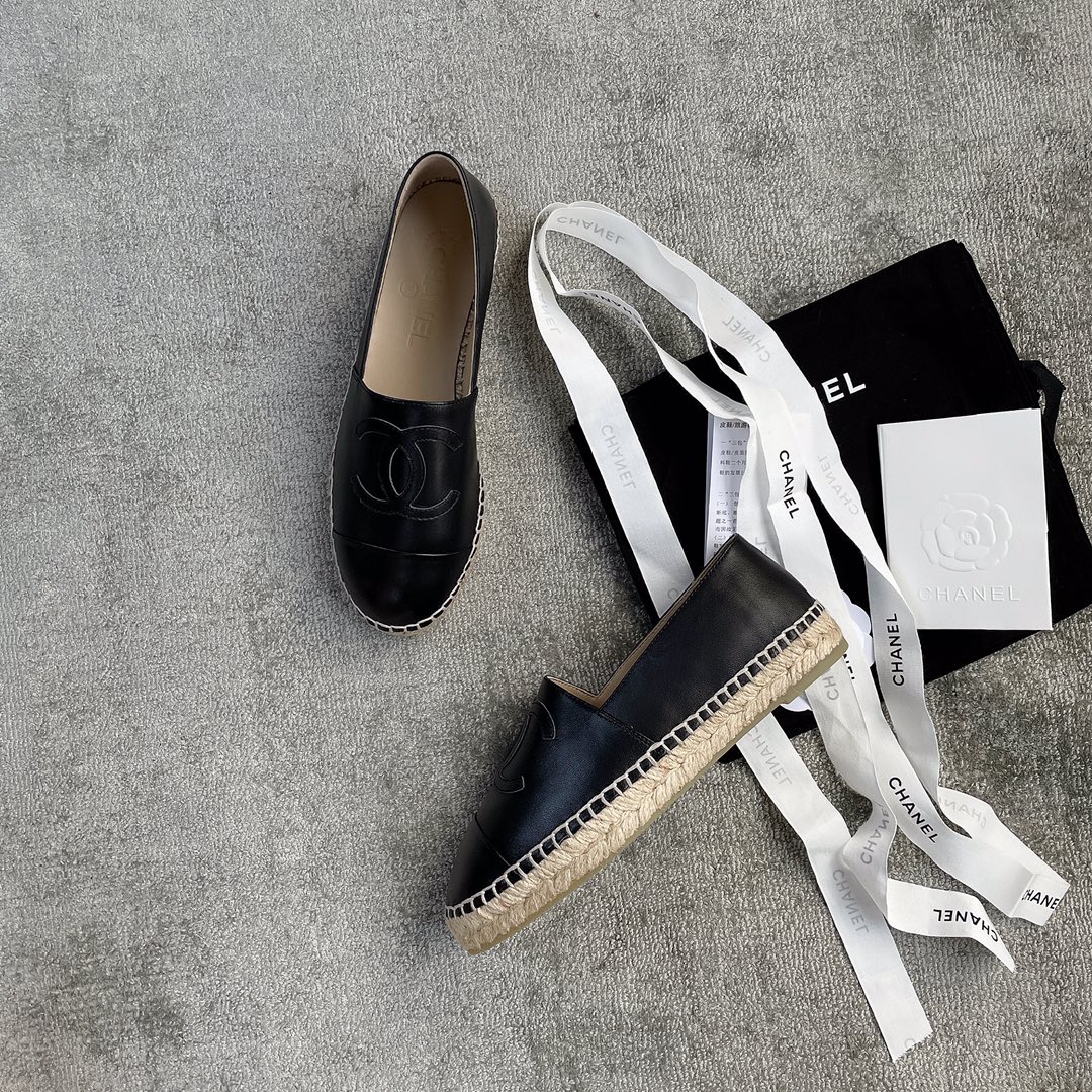 CHANEL fisherman shoes custom mixed sheepskin imported leather embryo leather upper soft inner cushion sheepskin