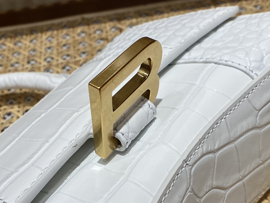 BALENCIAGA 𝐇𝐨𝐮𝐫𝐠𝐥𝐚𝐬𝐬 𝐗𝐒 crocodile-textured cowhide