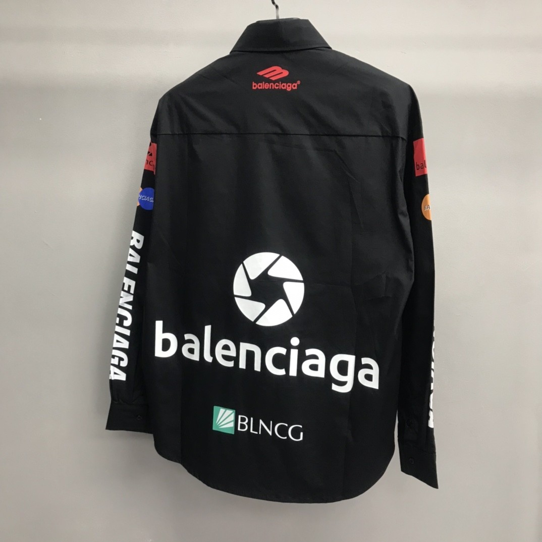 Balenciaga LOGO LOGO racing style long sleeve shirt