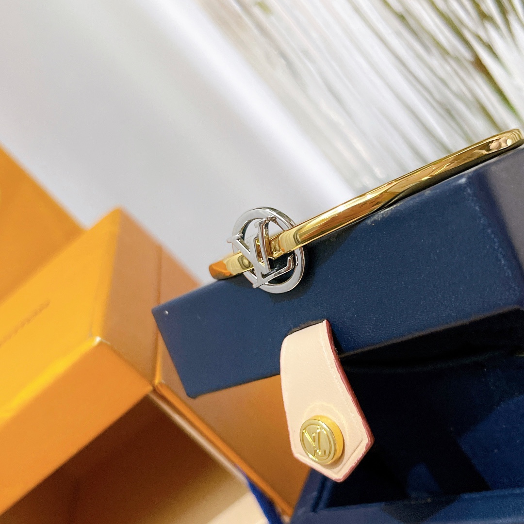 Louis Vuitton gold and silver two-tone monogram bracelet