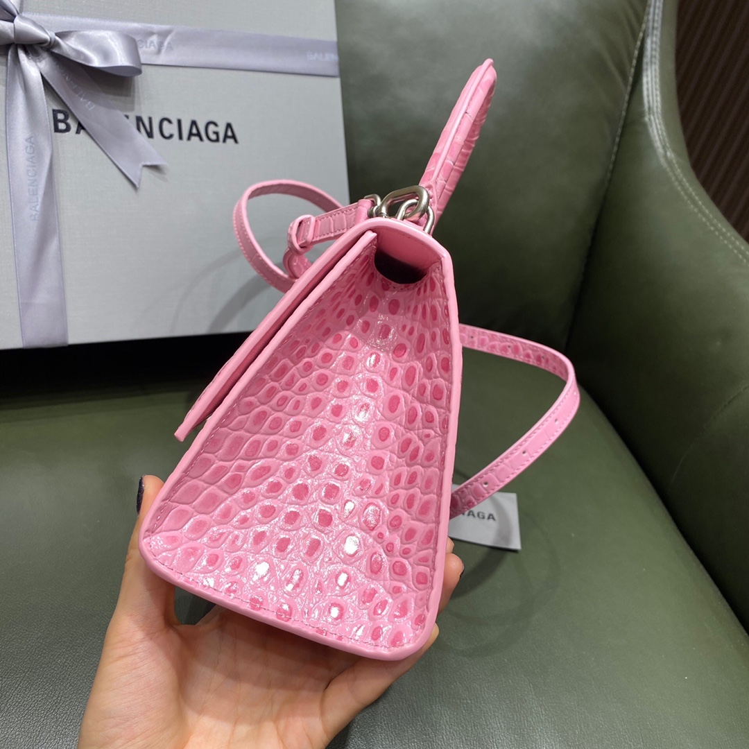 BALENCIAGA 𝐇𝐨𝐮𝐫𝐠𝐥𝐚𝐬𝐬𝐬 𝐒 crocodile-textured cowhide