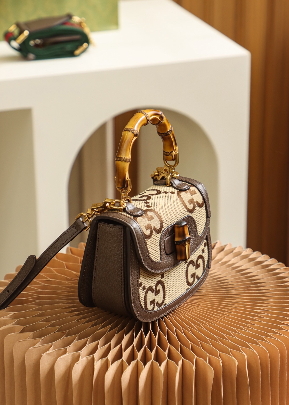 GUCCI 𝐌𝐢𝐧𝐢 double 𝐆 pattern king fried bamboo festival #686864