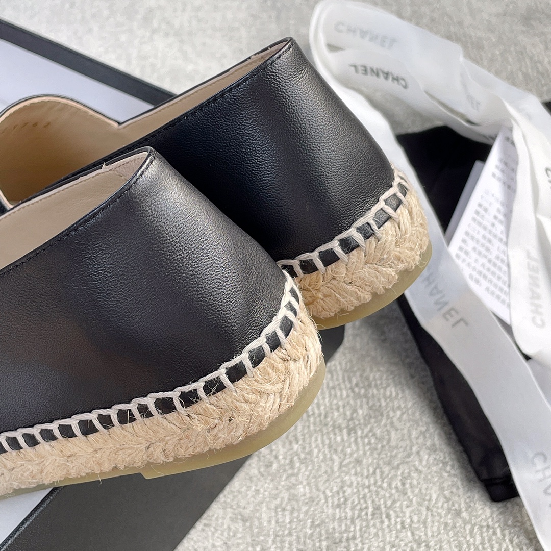 CHANEL fisherman shoes custom mixed sheepskin imported leather embryo leather upper soft inner cushion sheepskin