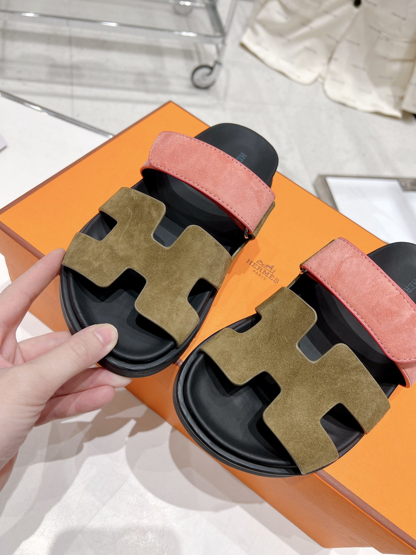 Hermes spring and summer sandals series couple models classic models