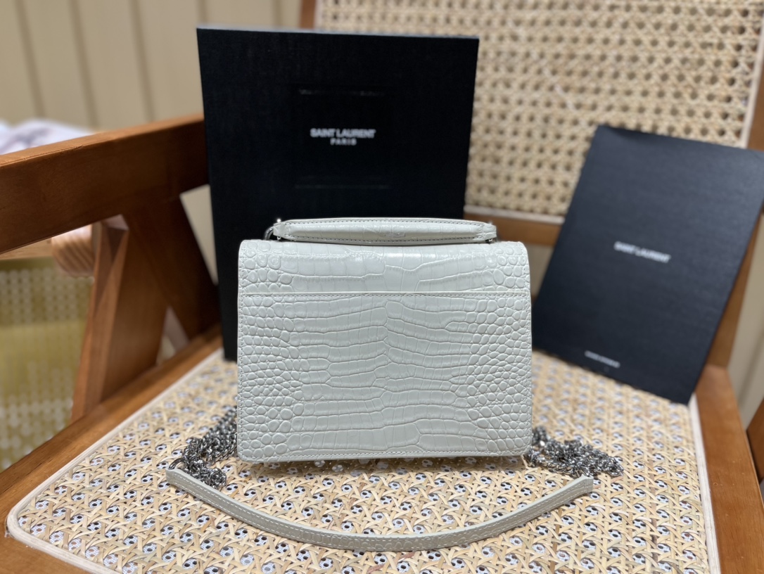 SAINT LAUREN #𝑺𝒖𝒏𝒔𝒆𝒕 𝑾𝒐𝒄#533026 original leather E.JD