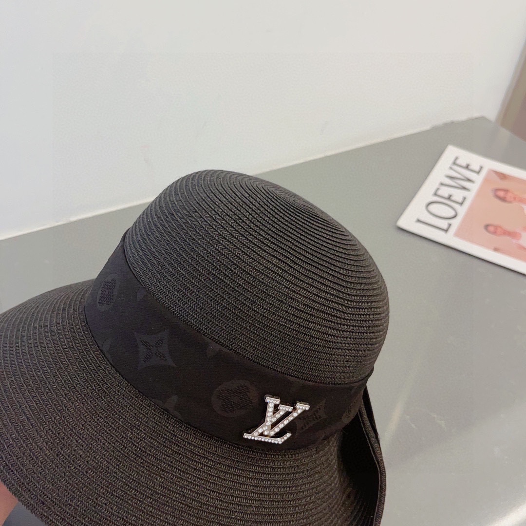 Louis Vuitton Straw Hat with Rolled Hem and Presbyopic Webbing