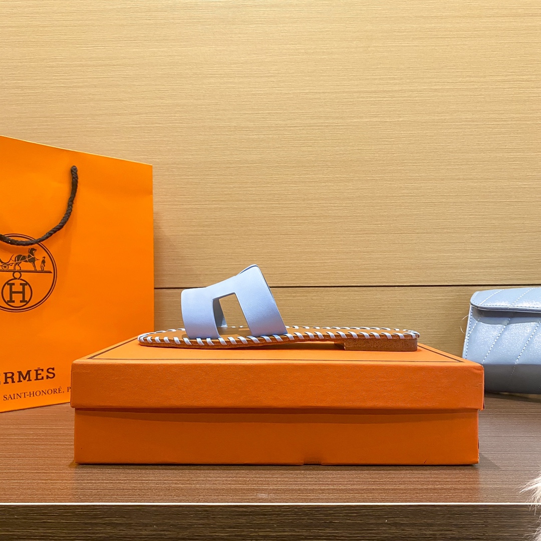 Hermes new woven slippers