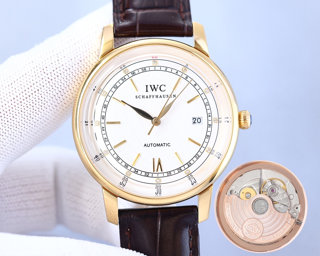 IWC- Portofino Original 9015® movement style with Italian cowhide 3D three-dimensional sense of ultra-thin technology