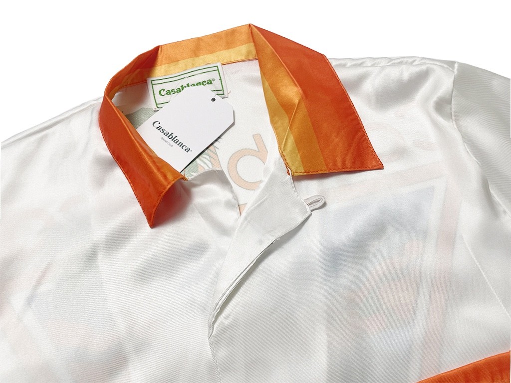 Casablanca 23SS white cactus tennis court shirt