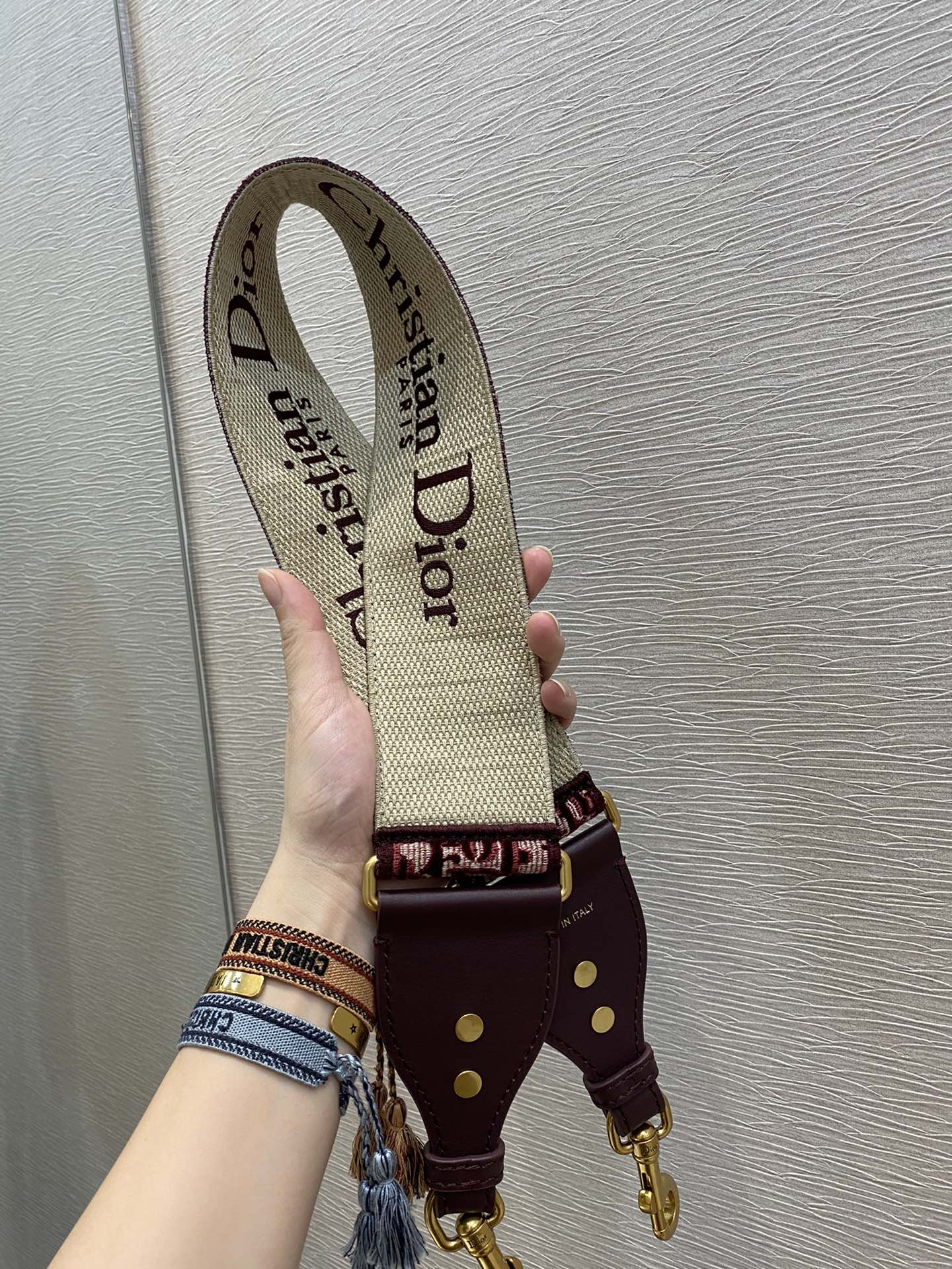 Dior Velvet Collection letter wide shoulder strap