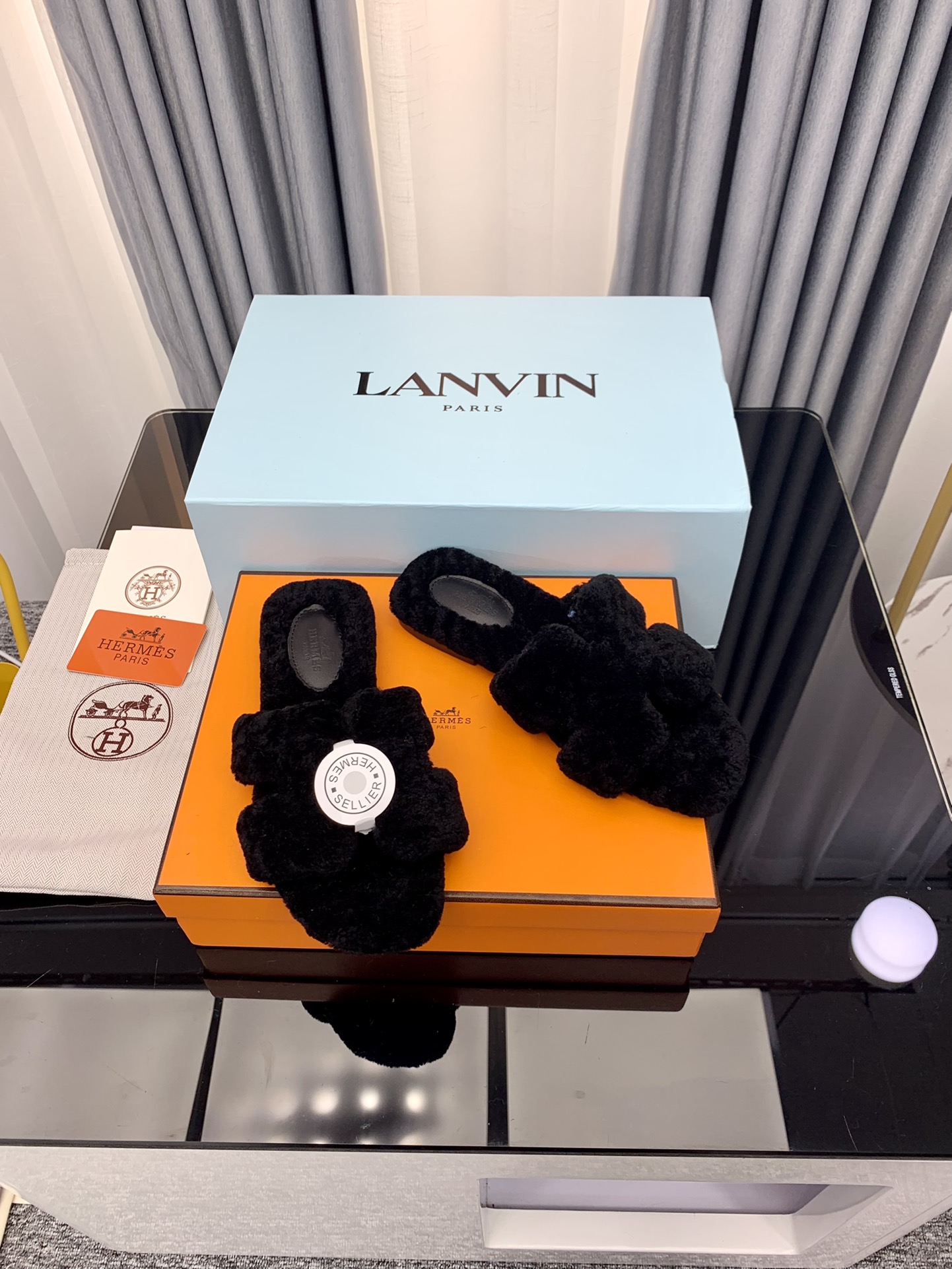 Hermes Autumn and Winter Flat Fur Drags