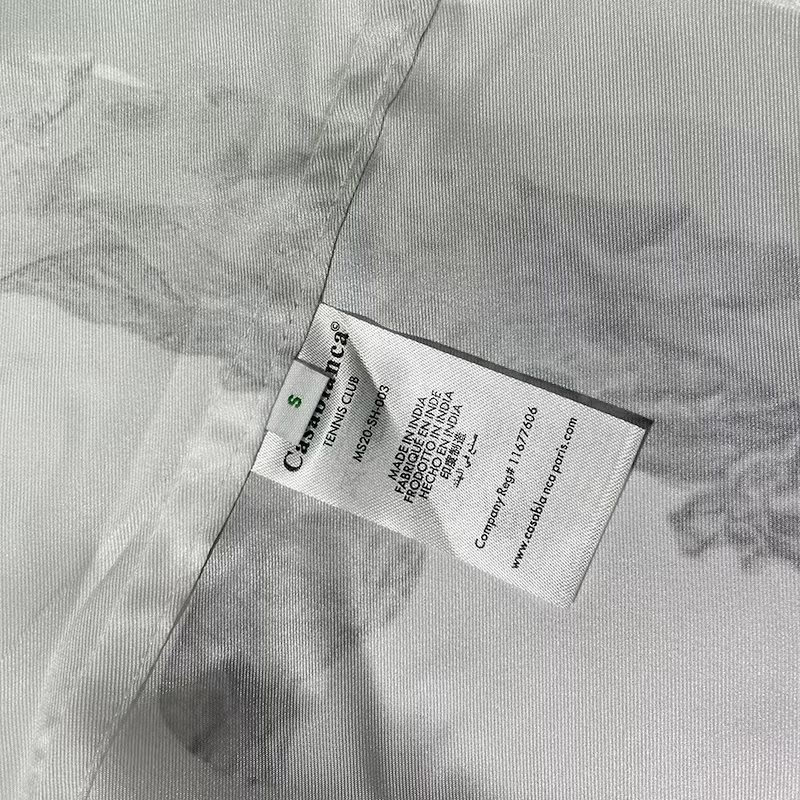 Casablanca 22SS guardian plaster, black and white gradient men and women lovers Hawaiian short-sleev