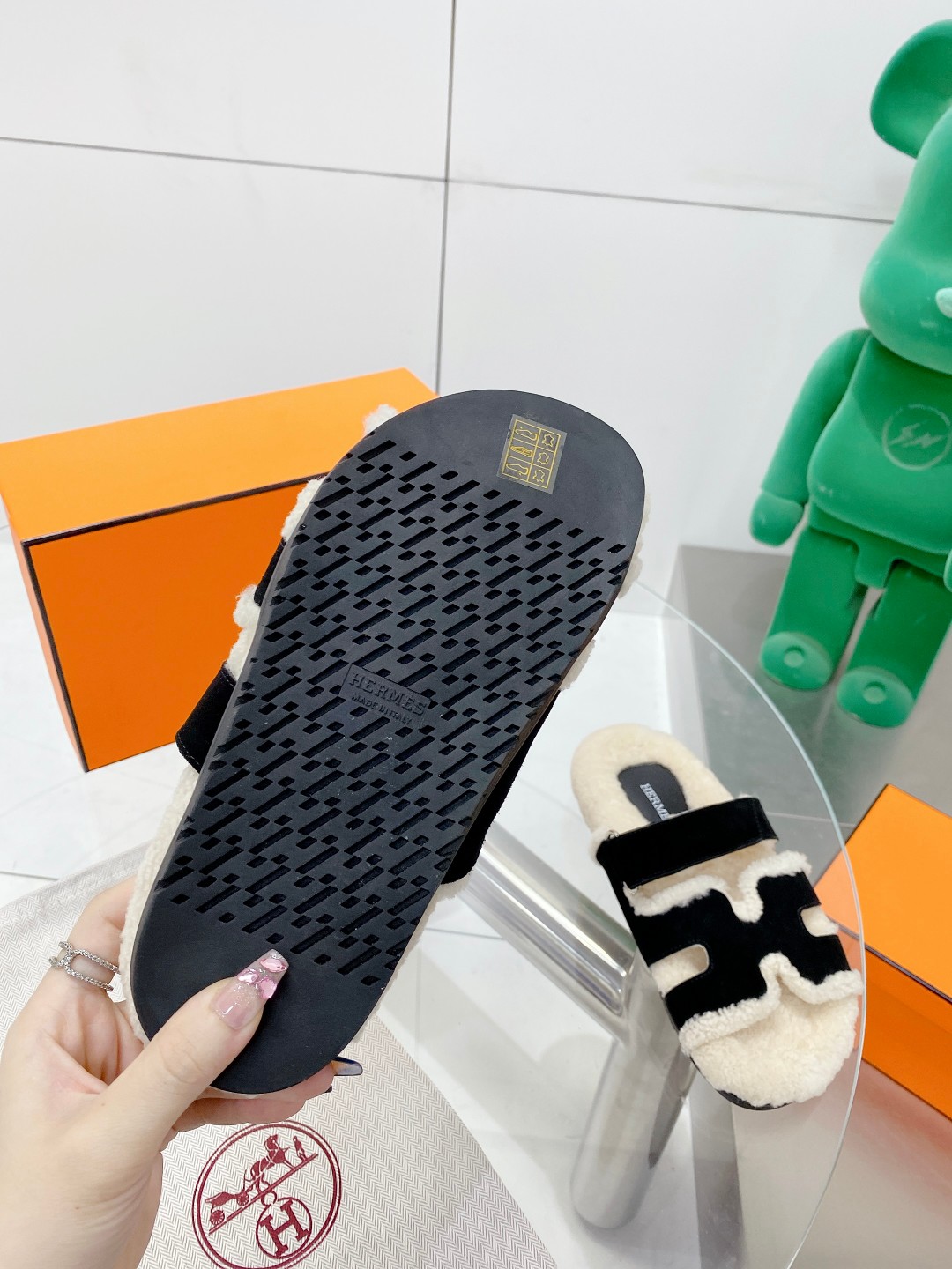 Hermes teddy fur uncle shoes