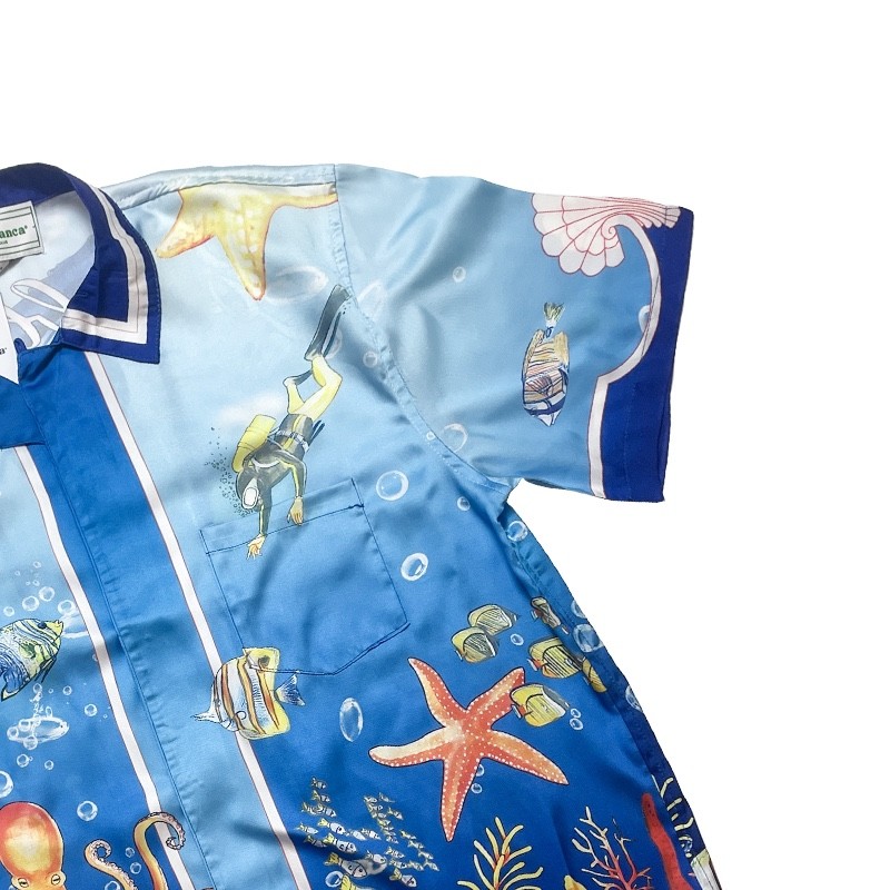 Casablanca Sea World Submarine Print Hawaiian n wind shirt