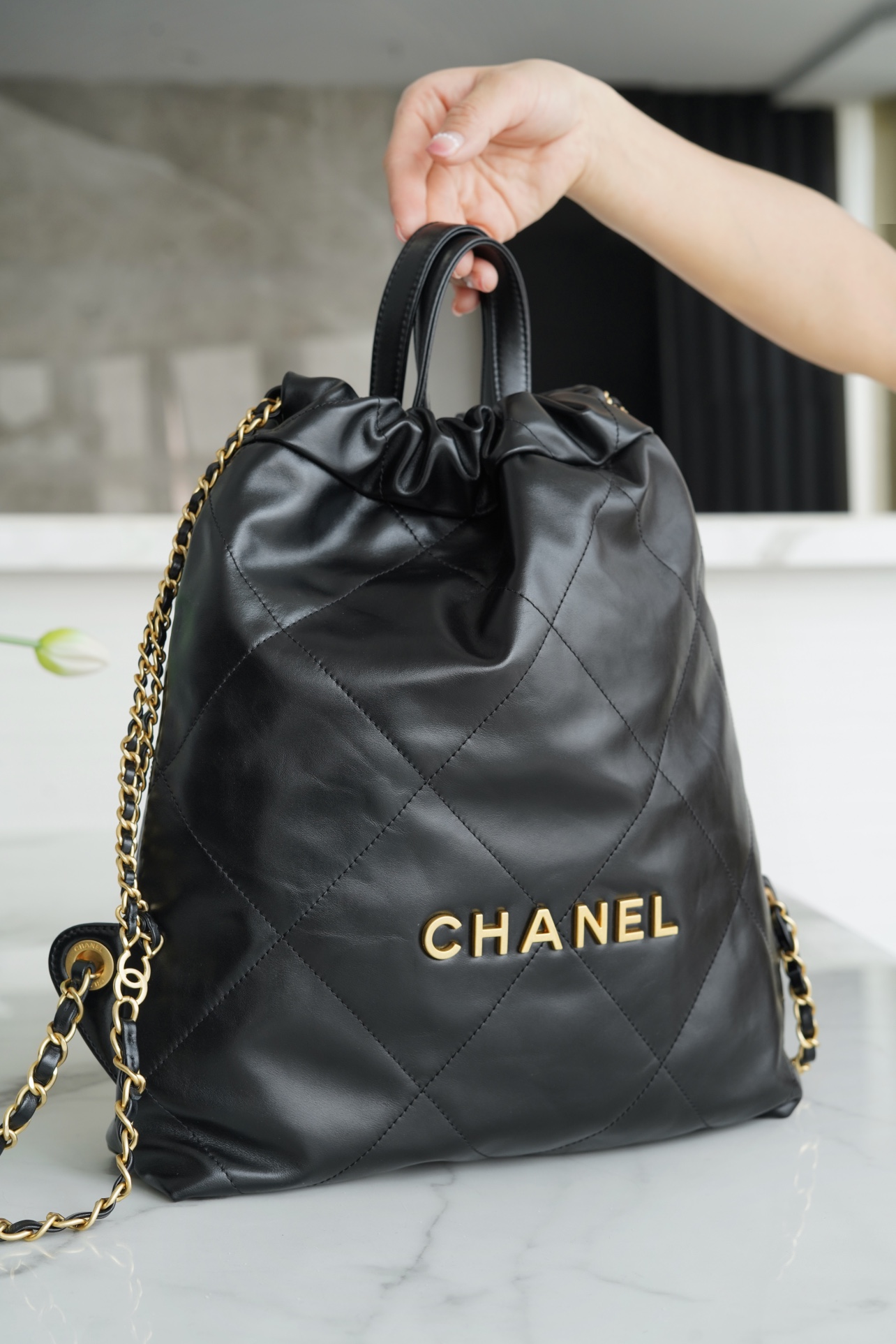 𝗖𝗛𝗔𝗘𝗡𝗟✦ 23P Spring Summer New Backpack Small Black➿