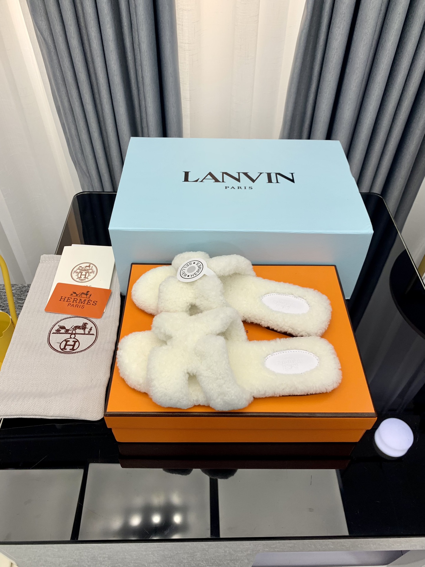 Hermes Autumn and Winter Flat Fur Drags