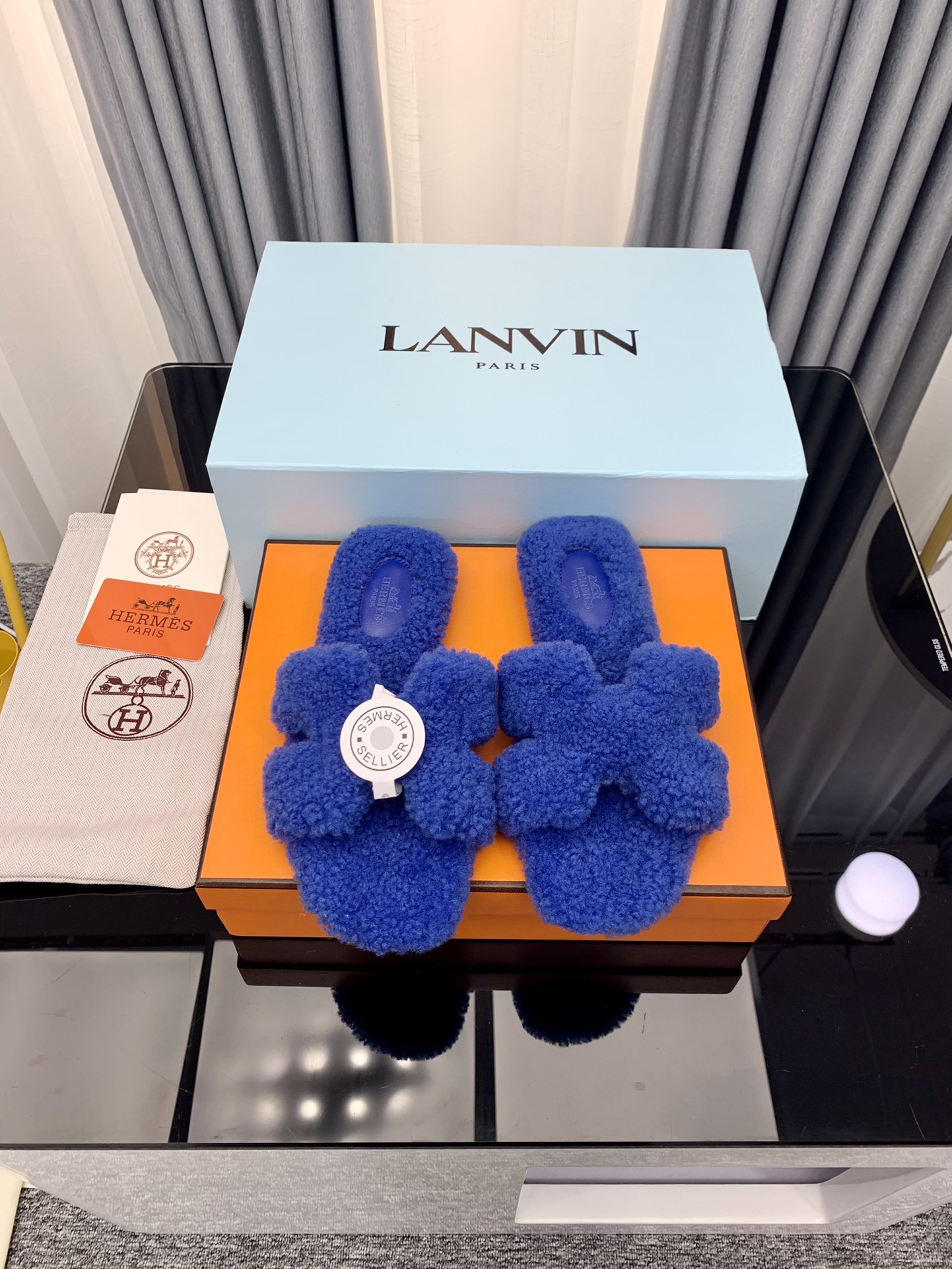 Hermes Autumn and Winter Flat Fur Drags