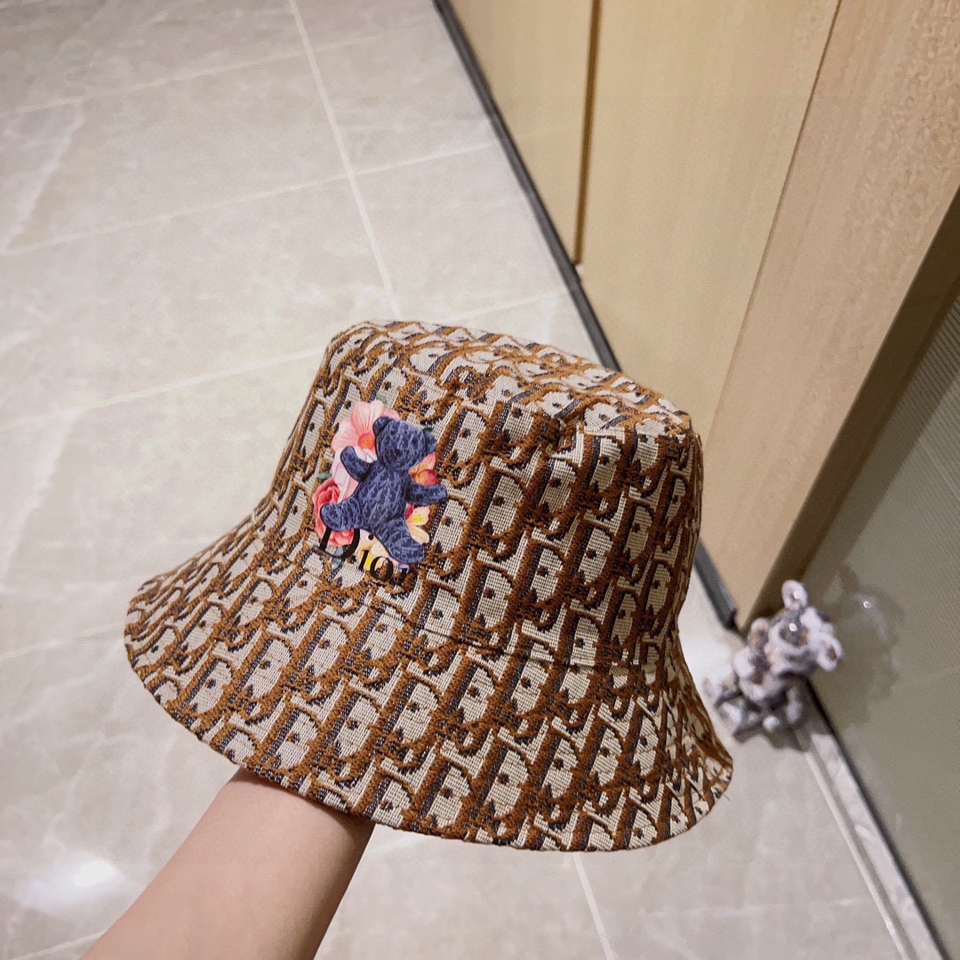 [DIOR Dior] 2023 spring and summer classic old flower fisherman hat