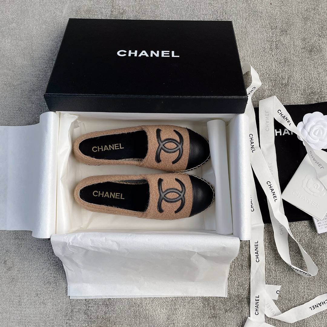 CHANEL fisherman shoes custom mixed sheepskin imported leather embryo leather upper soft inner cushion sheepskin