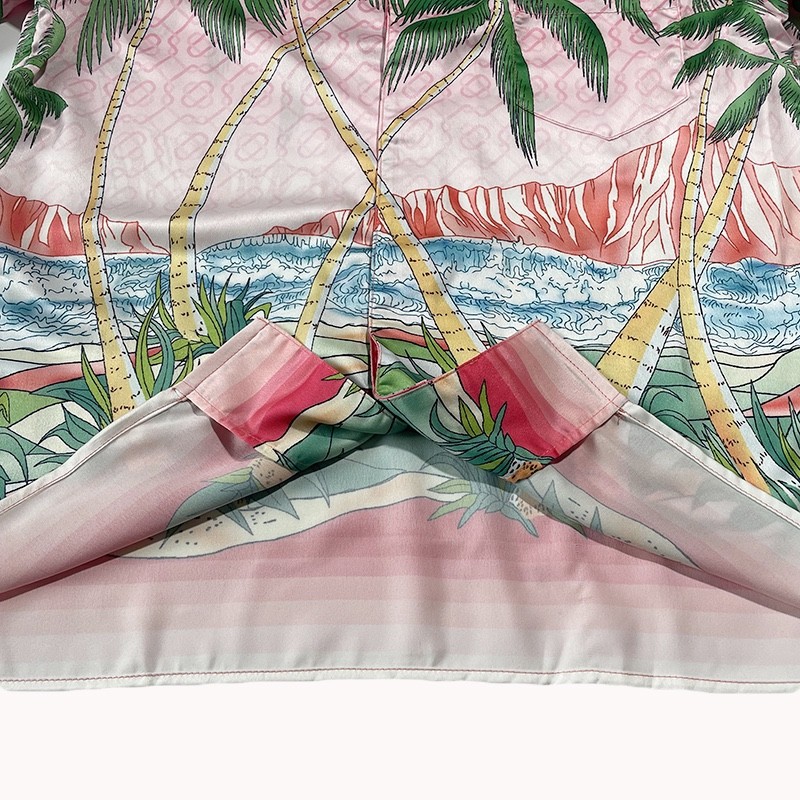 Casablanca Sunset Silk Sicilian lazy wind coconut print holiday shirt