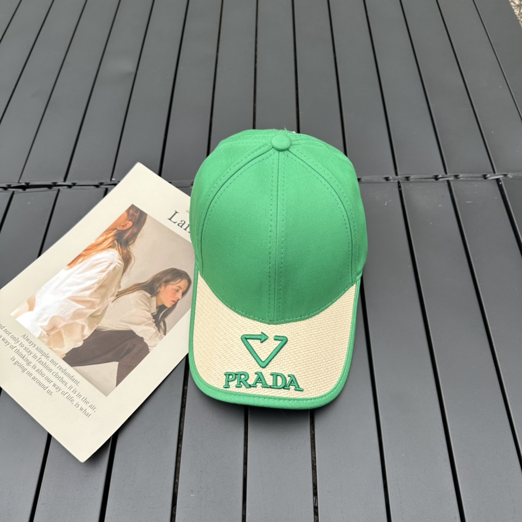 prada classic triangle logo baseball cap
