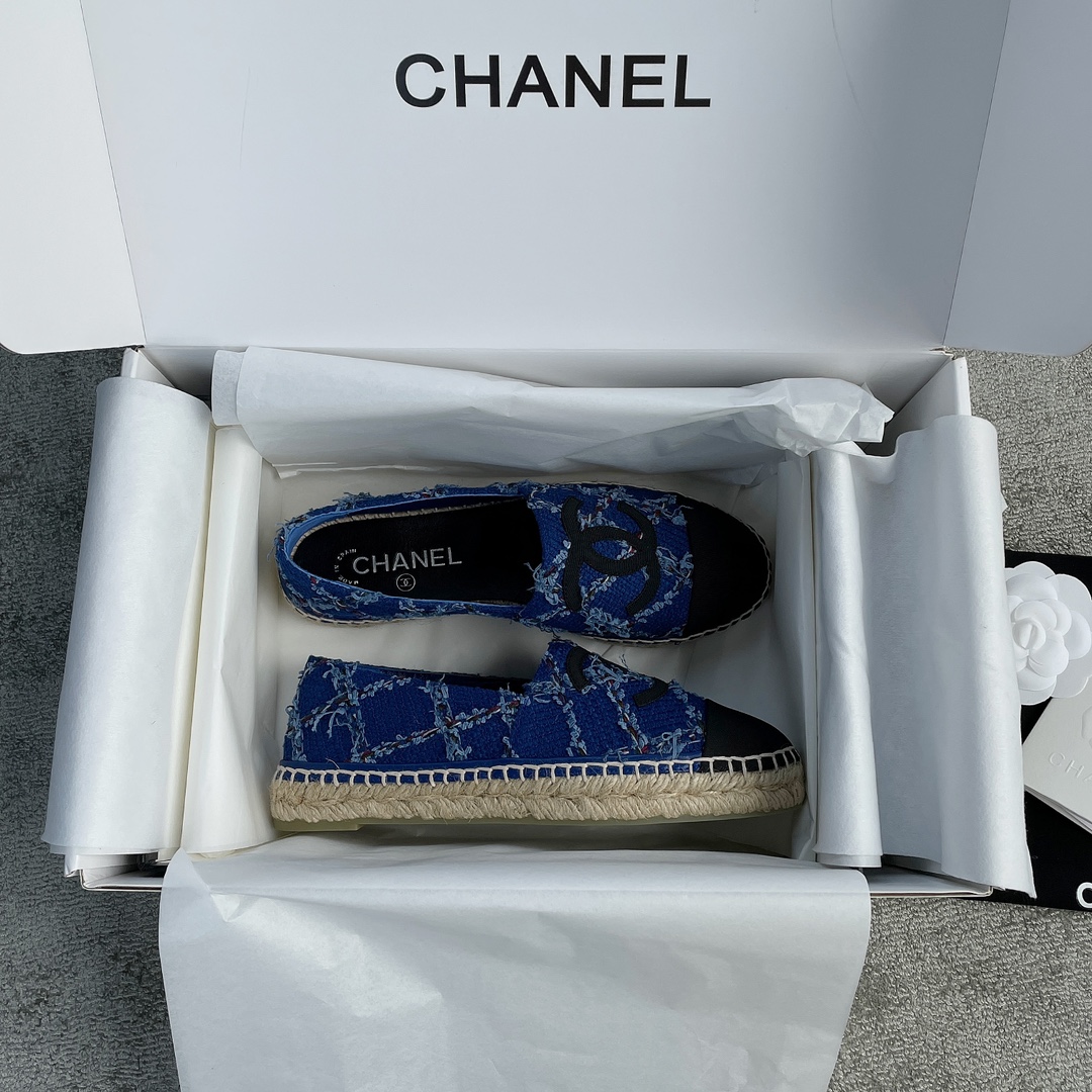 CHANEL fisherman shoes custom mixed sheepskin imported leather embryo leather upper soft inner cushion sheepskin