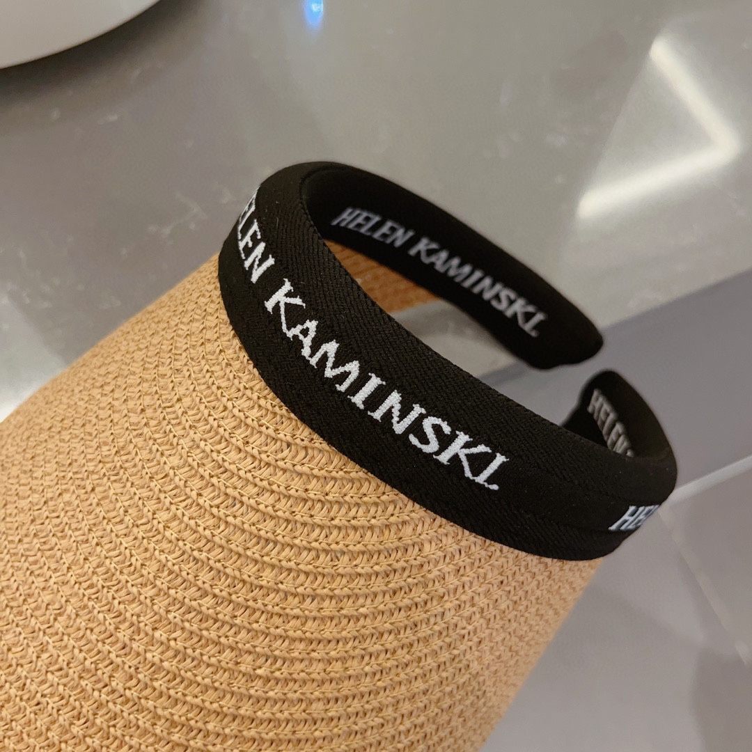 Trendy brand headband straw hat, running sun visor hat