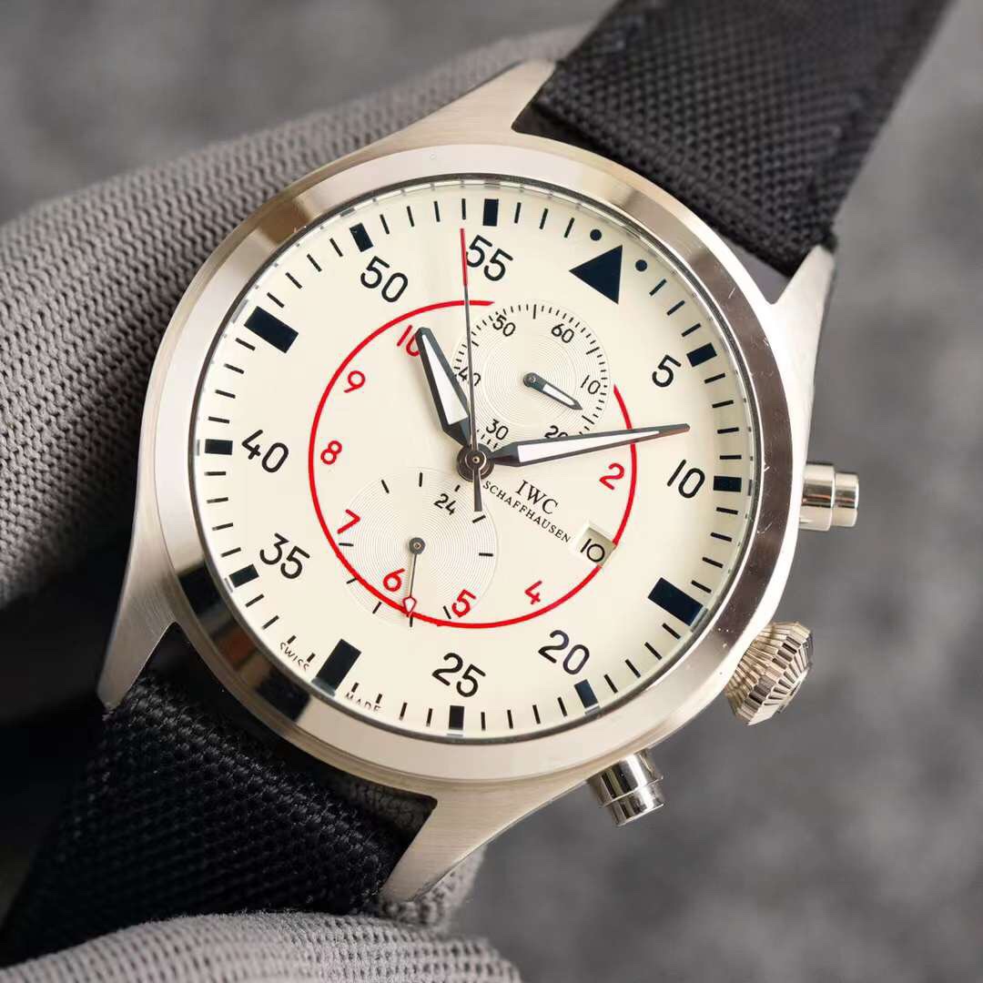 IWC- Pilot series Built-in imported chronograph movement Blue glass mirror Super A case cover