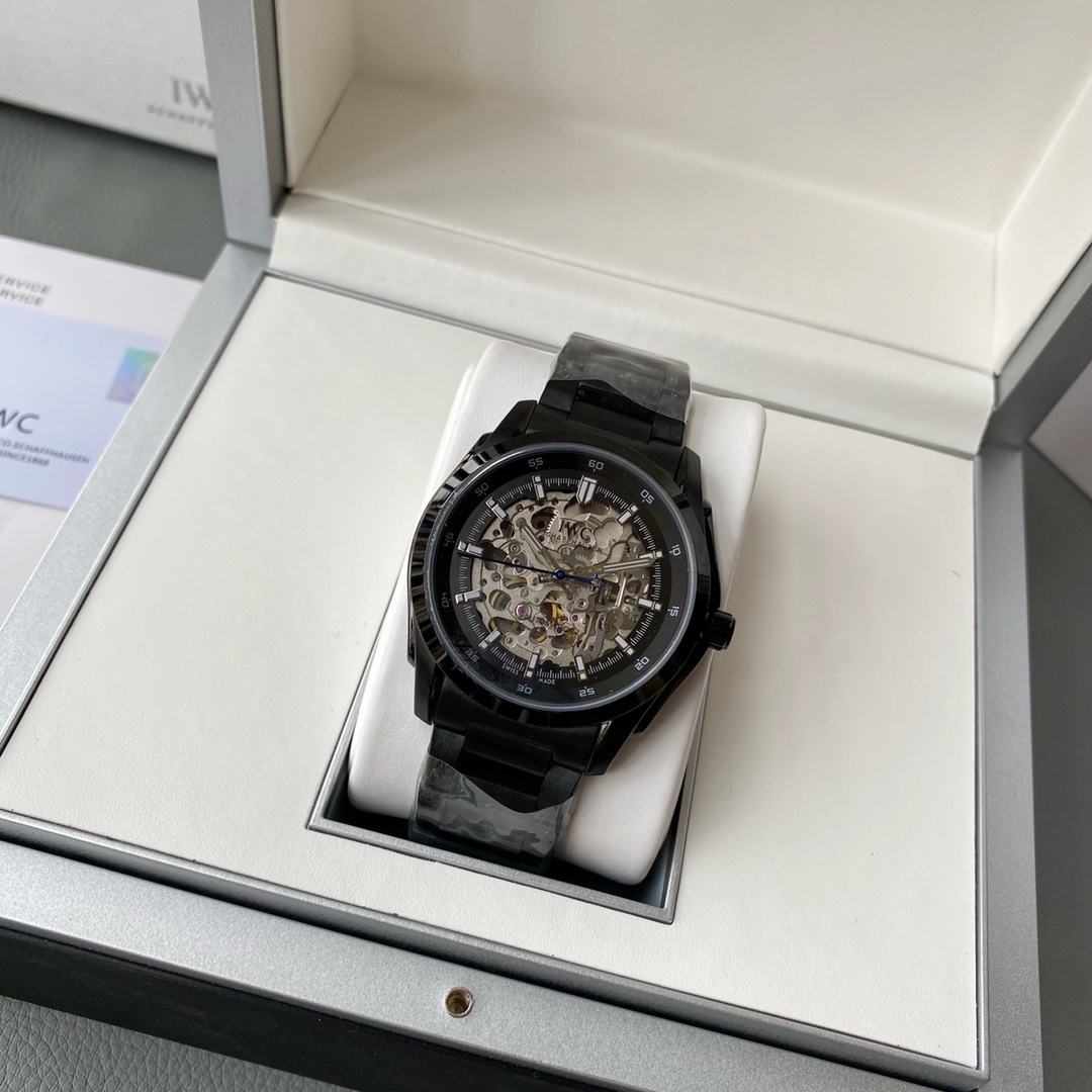 IWC- Simple three-hand skeleton men's boutique watch Automatic Japan Citizen 82S0 skeleton movement