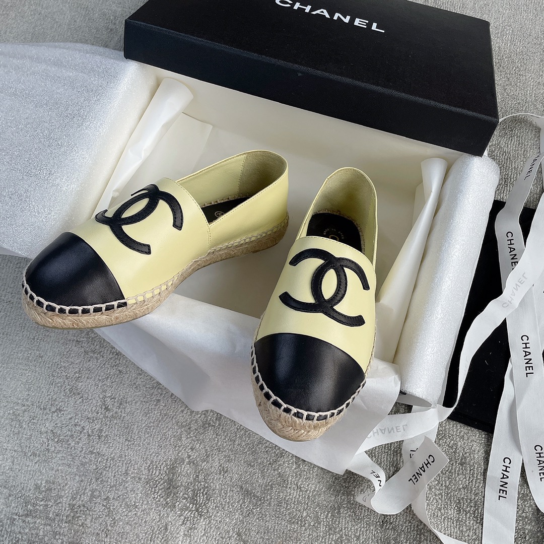 CHANEL fisherman shoes custom mixed sheepskin imported leather embryo leather upper soft inner cushion sheepskin