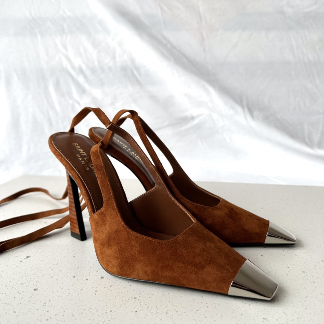 𝙎𝙖𝙞𝙣𝙩 𝙇𝙖𝙪𝙧𝙚𝙣𝙩 | 𝟐𝟎𝟐𝟐/𝐒𝐒 𝐧𝐞𝐰 YSL｜Spring small square head high heeled single shoes strappy sandals