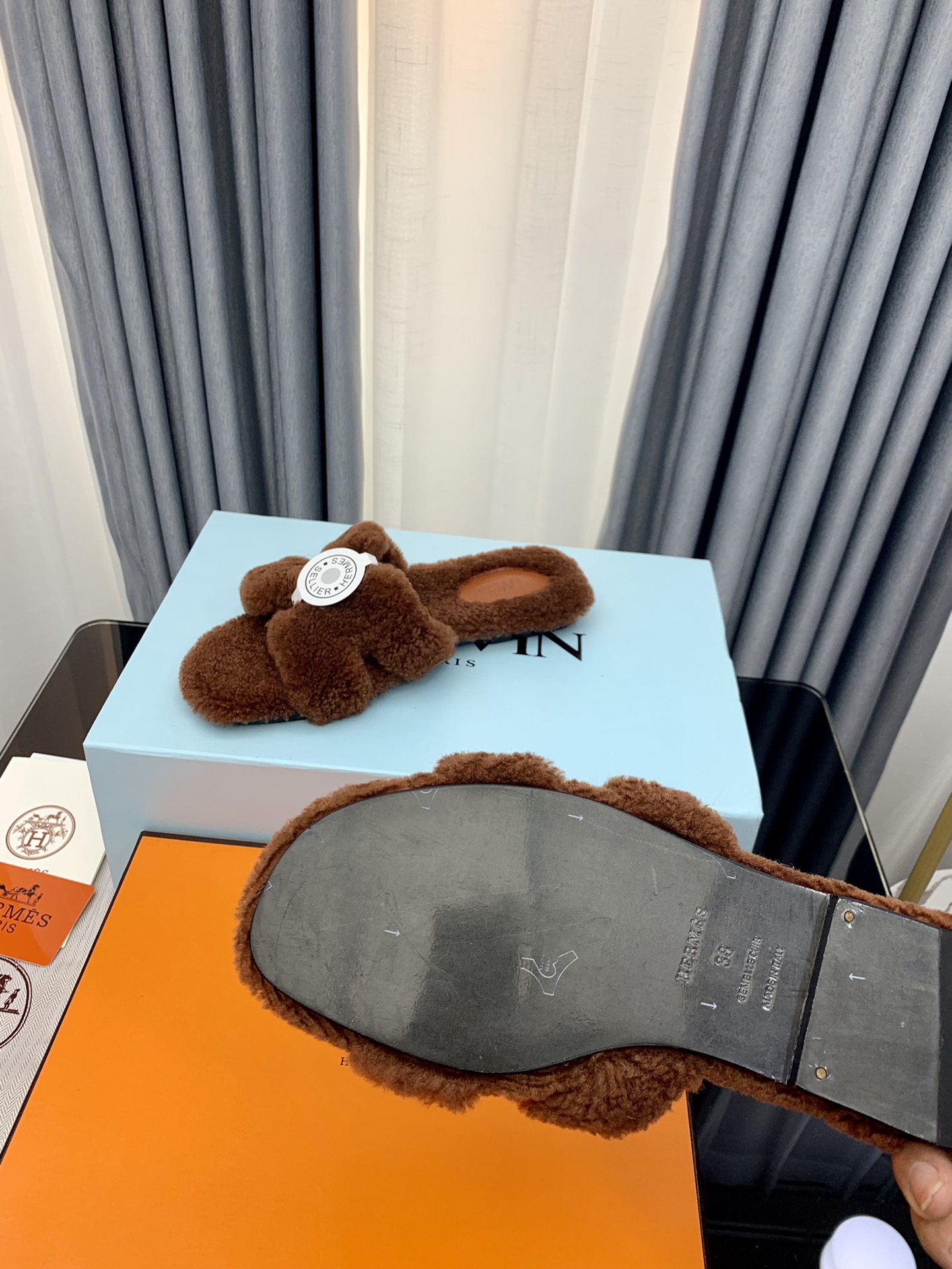 Hermes Autumn and Winter Flat Fur Drags