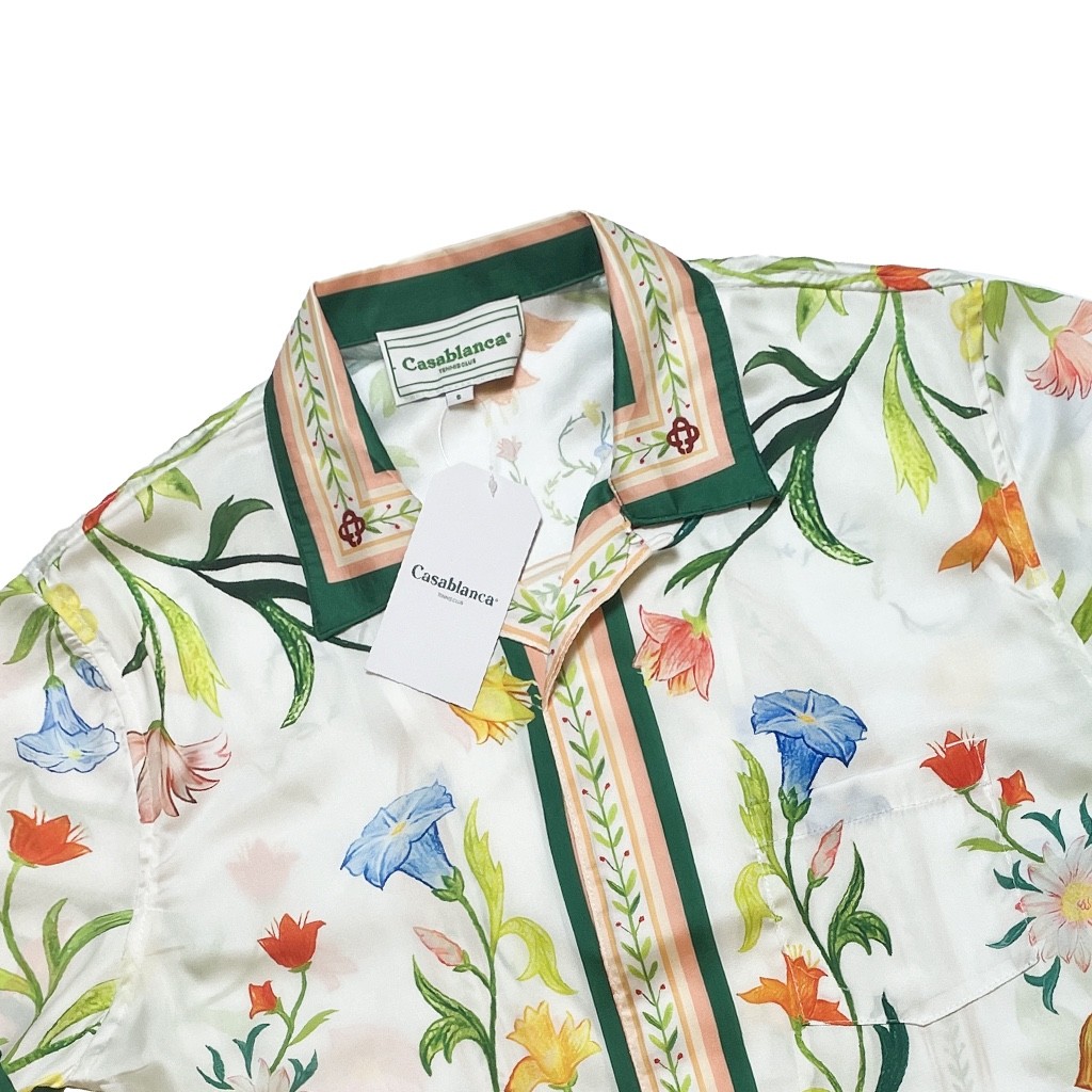 Casablanca Graffiti flower printed silk shirt