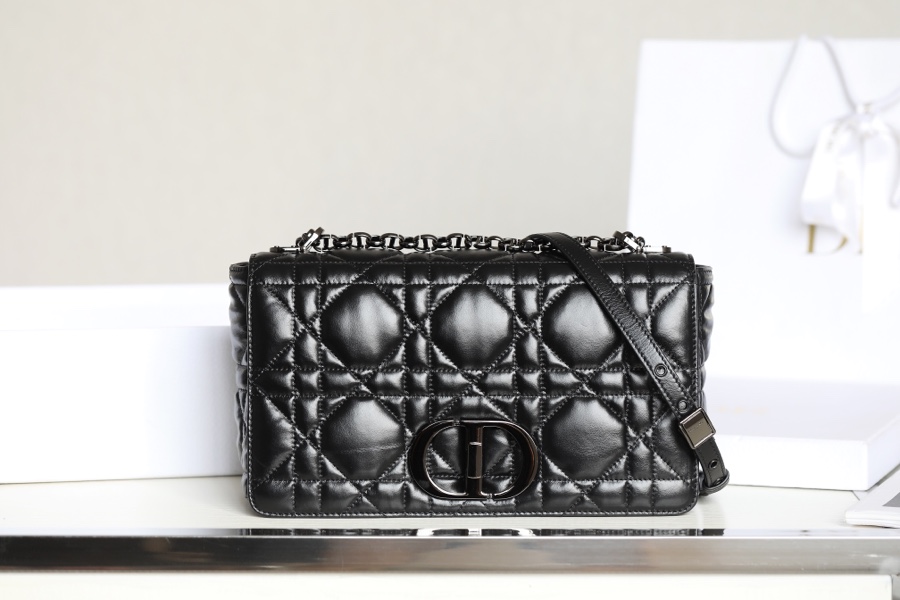 ▪️ DIOR CARO Black Gunmetal Buckle DR-061