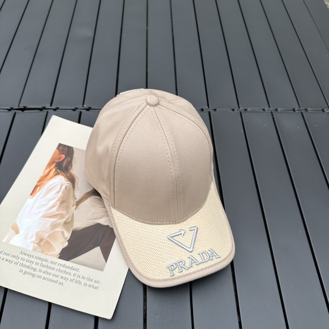 prada classic triangle logo baseball cap