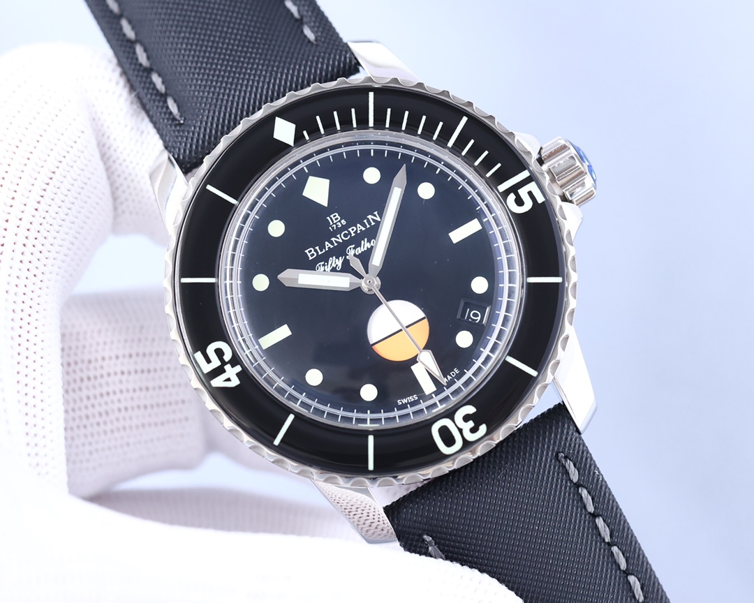 Blancpain-Tw Manufacture Blancpain Fifty Fathoms 16 stainless steel metal case with sapphire bezel mirror