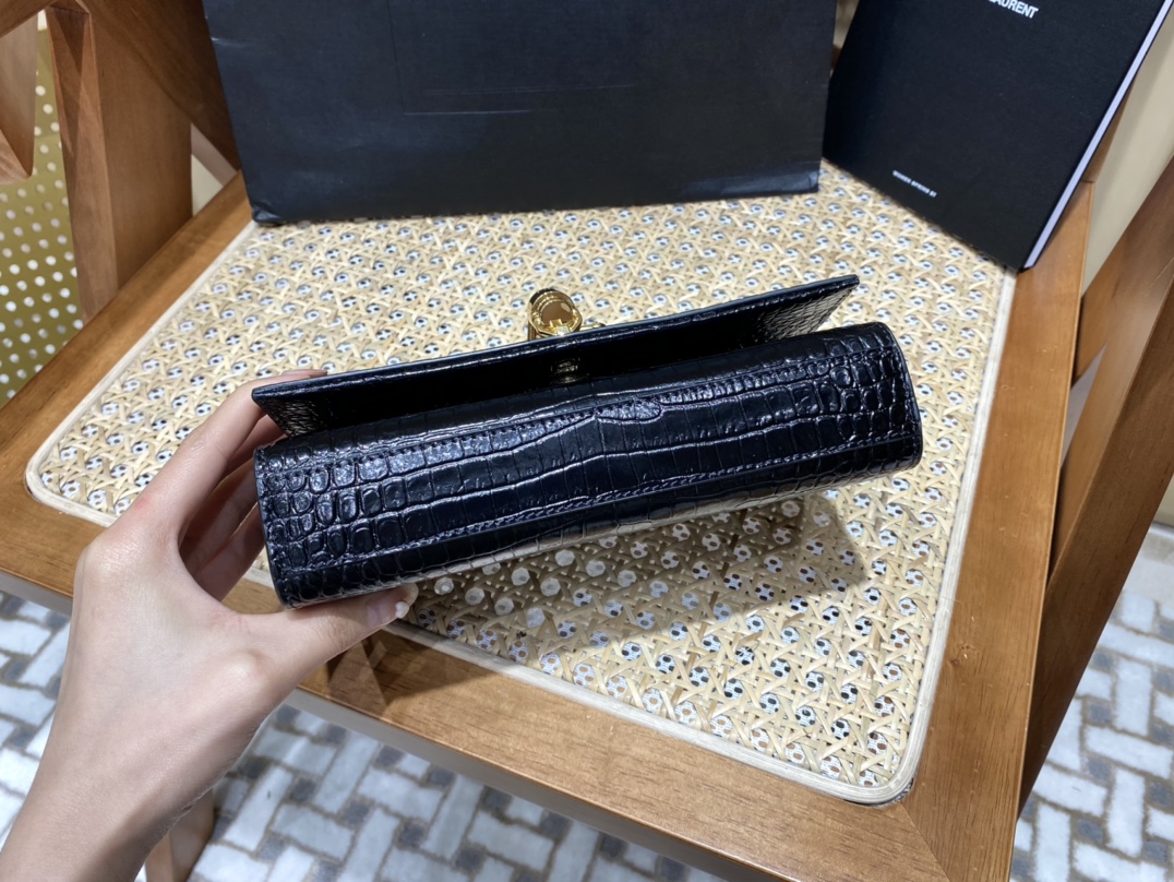 SAINT LAURENT #𝐊𝐚𝐭𝐞 20𝐜𝐦#474366 Original crocodile leather
