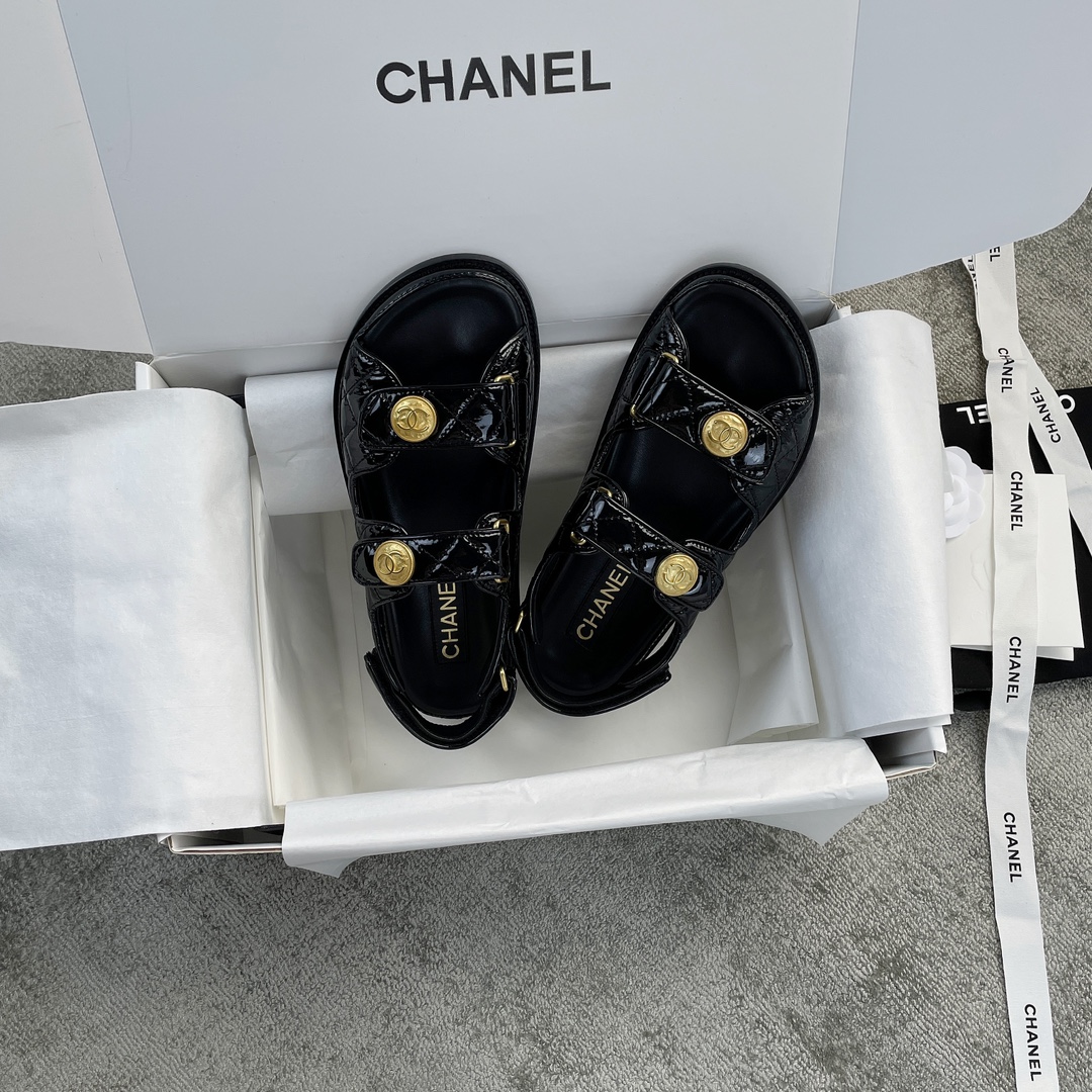 CHANEL new color bow sandals classic beach shoes every year the new color