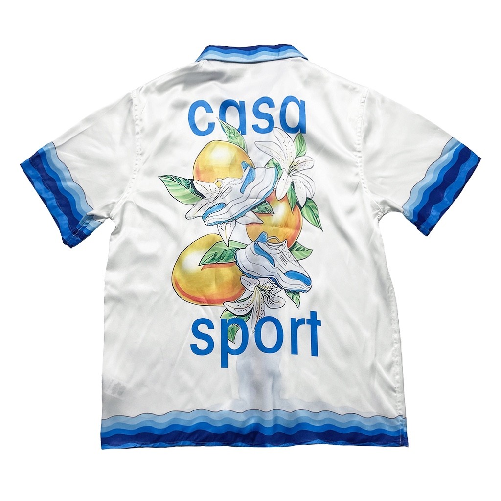 Casablanca 23SS white cactus tennis court shirt