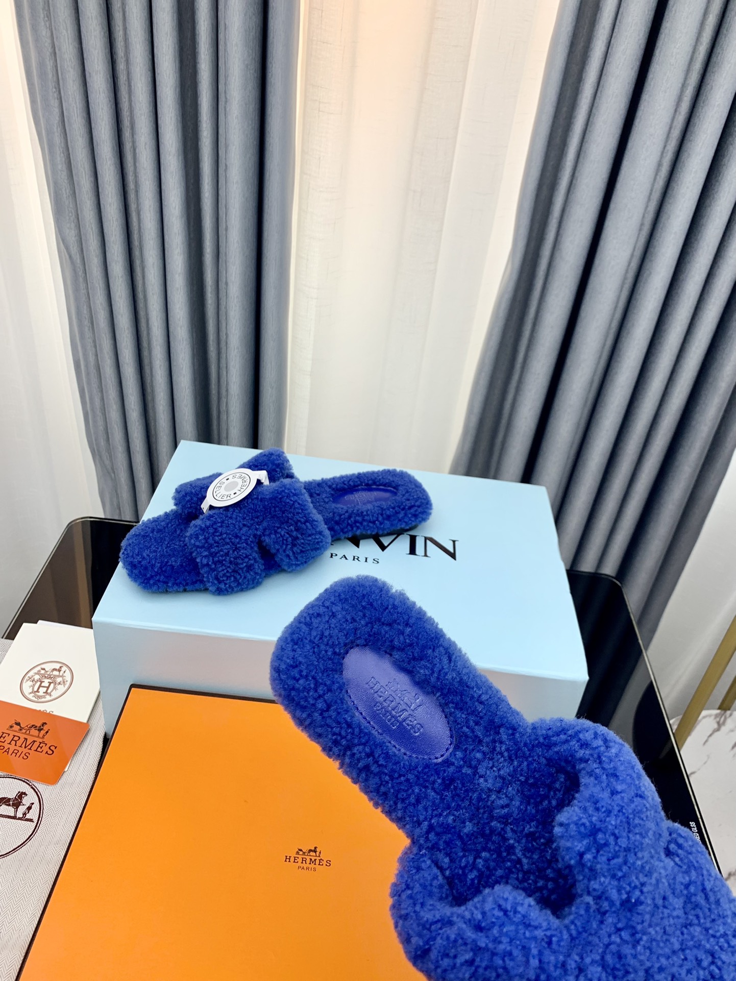 Hermes Autumn and Winter Flat Fur Drags