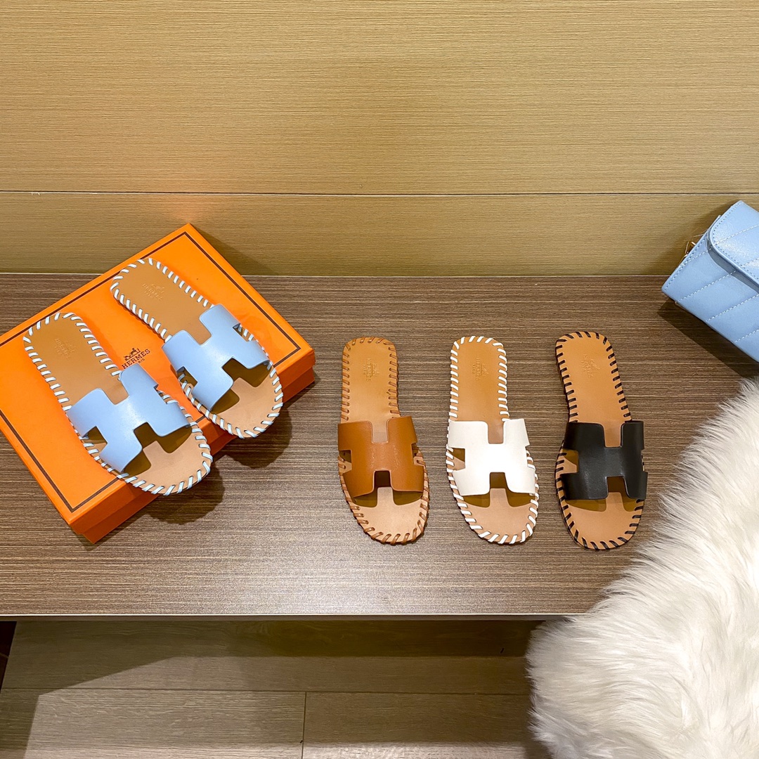 Hermes new woven slippers