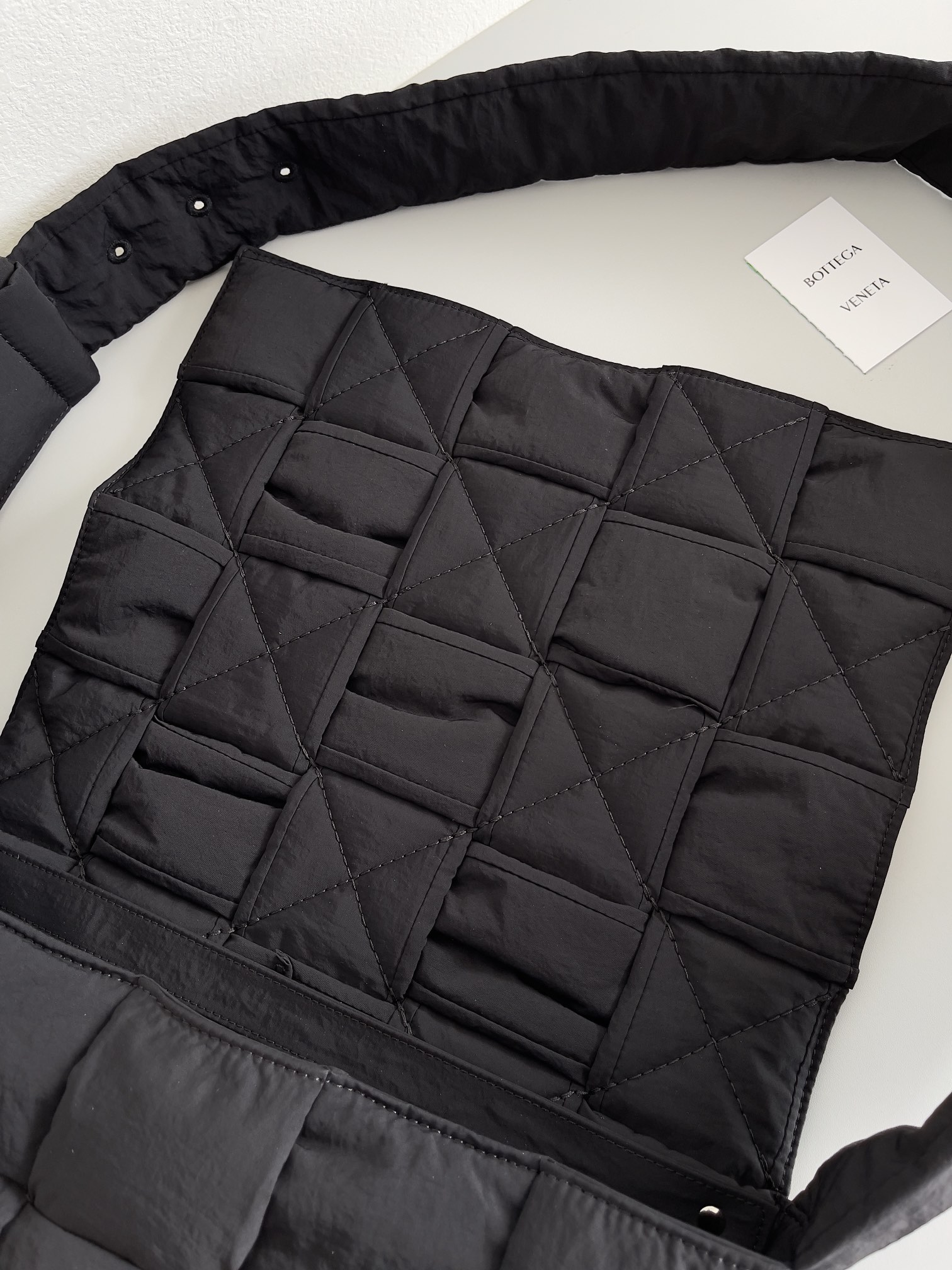 Bottega Veneta Bv Nylon Woven Bag 15 Compartments Oversized Black #70529