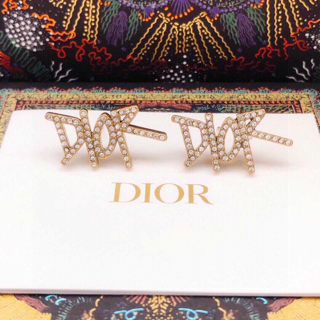 Dior Mini Alphabet Stud Earrings
