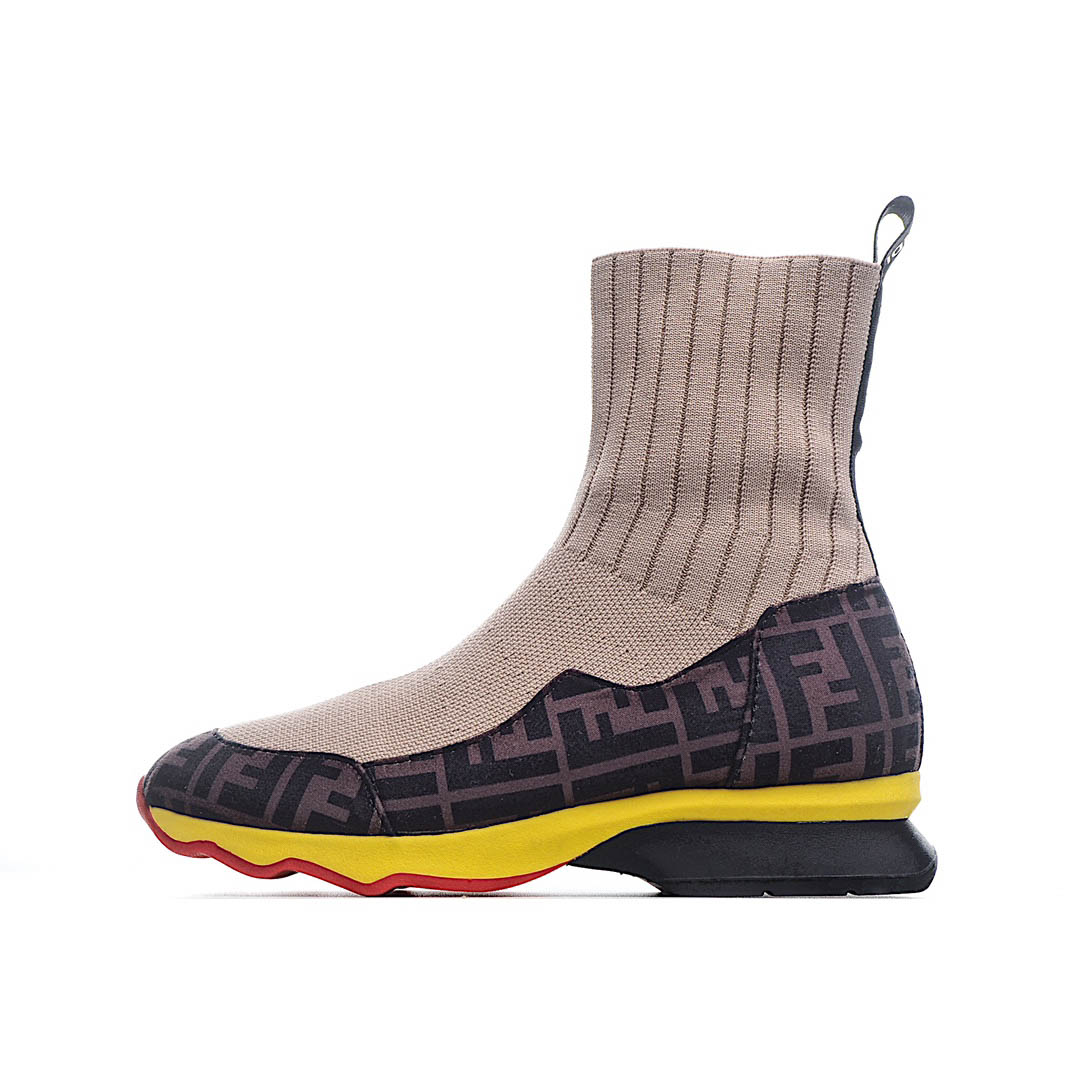 Fendi Knitted Stretch Martin Boots